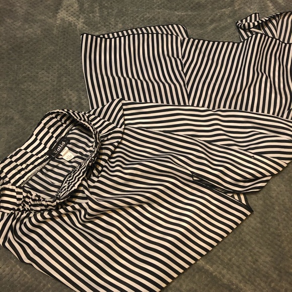 Stripped high split skirt. - Picture 4 of 4